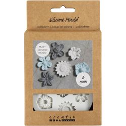 Moule en silicone, Fleur, H : 0,5 cm, L : 1,5-2,5 cm, 1 pi&egrave;ce
