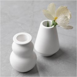 Moule en silicone, Vase et bougeoir, H : 7,5 cm, d 5,5 cm, transparent mat, 2 pi&egrave;ces/ 1 Pq.