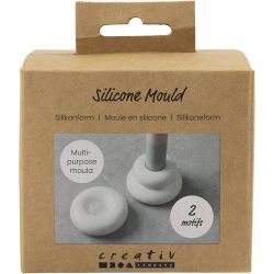 Moule en silicone, Bougeoirs en forme de donut, H : 2+3,8 cm, d 6+6,2 cm, transparent mat, 1 pi&egrave;ces/ 1 Pq.
