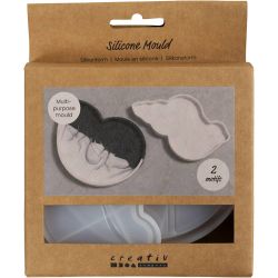 Moule en silicone, Conque, H : 0,6 cm, L : 12 cm, L : 8-9 cm, 2 pi&egrave;ces/ 1 Pq.