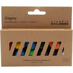 Crayons, Haricots, L : 25 mm, &eacute;p. 15 mm, ass. de couleurs, 12 pi&egrave;ces/ 1 Pq.