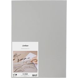 Linoleum, dim. 30x40 cm, &eacute;p. 3 mm, gris, 1 pi&egrave;ce/ 1 Pq.