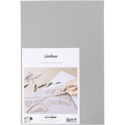 Linoleum, dim. 20x30 cm, &eacute;p. 3 mm, gris, 2 pi&egrave;ces/ 1 Pq.
