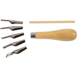 Kit de d&eacute;coupe de linol&eacute;um, 5 ass./ 1 set