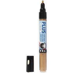 Feutres Plus Color, L : 14,5 cm, trait 1-2 mm, or, 5,5 ml, 1 pi&egrave;ce