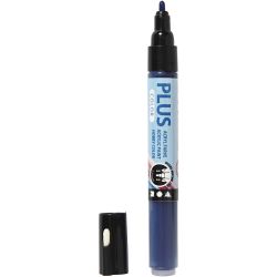Feutres Plus Color, L : 14,5 cm, trait 1-2 mm, bleu marine, 5,5 ml, 1 pi&egrave;ce