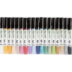 Feutres Plus Color, L : 14,5 cm, trait 1-2 mm, ass. de couleurs, 5,5 ml, 18 pi&egrave;ces/ 1 Pq.