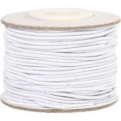 Cordon &eacute;lastique, &eacute;p. 1 mm, blanc, 25 m/ 1 rouleau