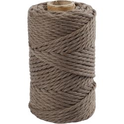 Cordon pour macram&eacute;, L : 55 m, d 4 mm, brun clair, 330 gr/ 1 rouleau