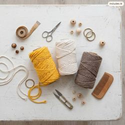 Cordon pour macramé, L : 55 m, d 4 mm, brun clair, 330 gr/ 1 rouleau