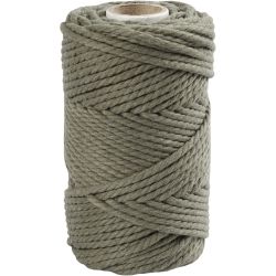 Cordon pour macram&eacute;, L : 55 m, d 4 mm, vert mousse, 330 gr/ 1 rouleau