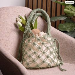 Cordon pour macram&eacute;, L : 55 m, d 4 mm, vert mousse, 330 gr/ 1 rouleau