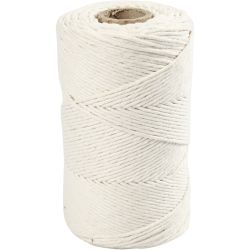 Cordon pour Macram&eacute;, L : 198 m, d 2 mm, blanc cass&eacute;, 330 gr/ 1 rouleau