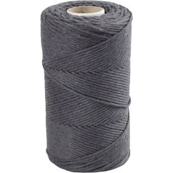 Cordon pour Macram&eacute;, L : 198 m, d 2 mm, gris, 330 gr/ 1 rouleau