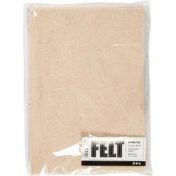 Feutrine synth&eacute;tique, A4, feuille 210x297 mm, &eacute;p. 1,5-2 mm, beige clair, 10 flles/ 1 Pq.