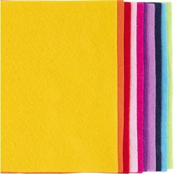 Feutrine synth&eacute;tique, A4, feuille 210x297 mm, &eacute;p. 2 mm, multicolore, 10 flles/ 1 Pq.