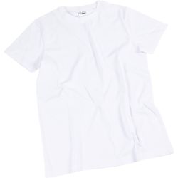 T-shirts, L : 55 cm, dim. large, col rond, 145 gr, blanc, 1 pi&egrave;ce