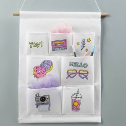 Organiseur &agrave; suspendre, H : 46 cm, L : 34 cm, 145 gr, blanc, 1 pi&egrave;ce