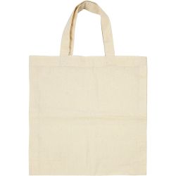 Sac Fourre-Tout, dim. 27,5x30 cm, 135 gr, naturel clair, 5 pi&egrave;ces/ 1 Pq.