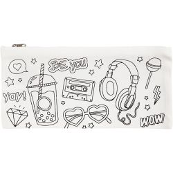 Trousse, dim. 11x23 cm, 210 gr, blanc, 1 pi&egrave;ce