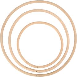 Anneau en bambou, d 15,3+20,3+25,5 cm, 3 pi&egrave;ces/ 1 set