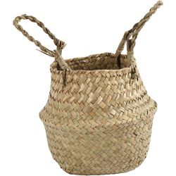 Panier en jonc de mer, H : 11/19 cm, d 20 cm, 1 pi&egrave;ce