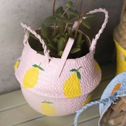 Panier en jonc de mer, H : 11/19 cm, d 20 cm, 1 pièce