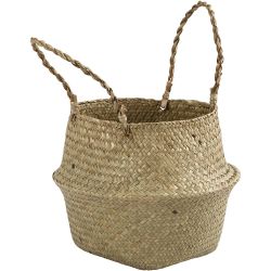 Panier en jonc de mer, H : 13/24 cm, d 27 cm, 1 pi&egrave;ce