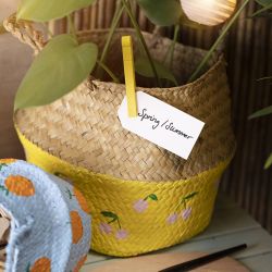 Panier en jonc de mer, H : 13/24 cm, d 27 cm, 1 pièce