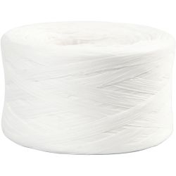 Fil de Raphia, L : 7-8 mm, blanc, 100 m/ 1 rouleau