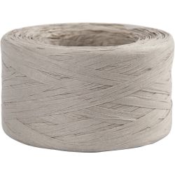 Fil de Raphia, L : 7-8 mm, gris clair, 100 m/ 1 rouleau