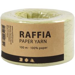 Fil de Raphia, L : 7-8 mm, vert clair, 100 m/ 1 rouleau