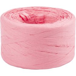 Fil de Raphia, L : 7-8 mm, rose clair, 100 m/ 1 rouleau