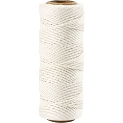 Fil de bambou, &eacute;p. 1 mm, blanc, 65 m/ 1 rouleau