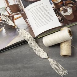 Fil de bambou, &eacute;p. 1 mm, blanc, 65 m/ 1 rouleau