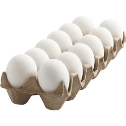Oeuf en Plastique, H : 6 cm, blanc, 12 pi&egrave;ces/ 1 Pq.