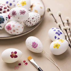 Oeuf en Plastique, H : 6 cm, blanc, 12 pi&egrave;ces/ 1 Pq.