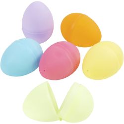 Oeufs, H : 6 cm, d 4 cm, couleurs pastel, 12 pi&egrave;ces/ 1 Pq.