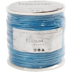 Ficelle de coton, &eacute;p. 1 mm, cir&eacute;, turquoise, 40 m/ 1 rouleau
