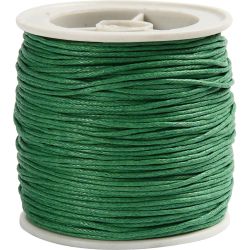 Ficelle de coton, &eacute;p. 1 mm, cir&eacute;, vert, 40 m/ 1 rouleau