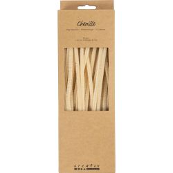 Fil chenille, L : 30 cm, &eacute;p. 6 mm, beige, 50 pi&egrave;ces/ 1 Pq.