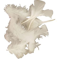 Duvet, dim. 7-8 cm, ca. 3750 pi&egrave;ce, blanc, 500 gr/ 1 Pq.