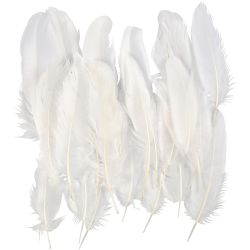 Plumes d'Oie Blanches, dim. 10-18, blanc, 70 pi&egrave;ces/ 1 sac