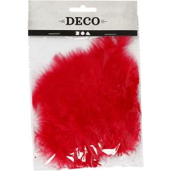 Duvet, dim. 5-12 cm, rouge, 15 pi&egrave;ces/ 1 Pq.