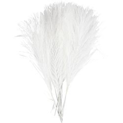 Plumes artificielles, L : 15 cm, L : 8 cm, blanc, 10 pi&egrave;ces/ 1 Pq.