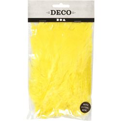 Plumes, dim. 11-17 cm, jaune, 18 boule/ 1 Pq.