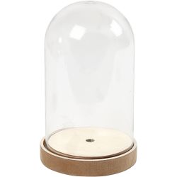 Cloche sur socle en bois