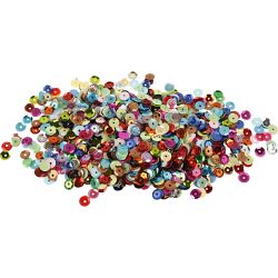 Paillettes, rondes, dim. 6 mm, 10 gr/ 1 Pq.