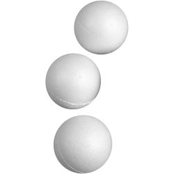 Boules en polystyr&egrave;ne, d 5 cm, blanc, 50 pi&egrave;ces/ 1 Pq.