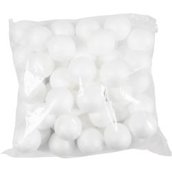 Boules en polystyr&egrave;ne, d 5 cm, blanc, 50 pi&egrave;ces/ 1 Pq.